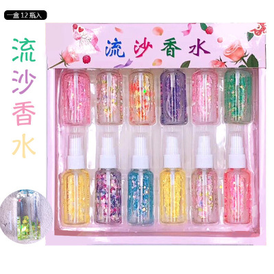 Creative quicksand perfume sequins Fruity Perfume Bottle Set Hanging board Toys in the shop around the school