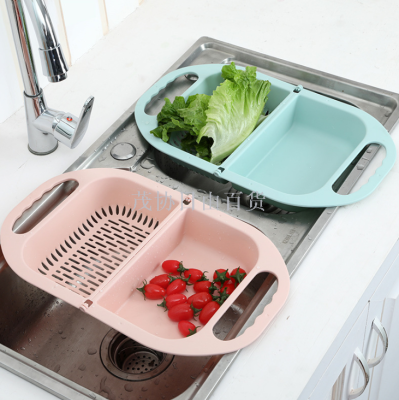  basket household multi-functional wash basin can be suspended kitchen plastic fruits and vegetables asphalt basin