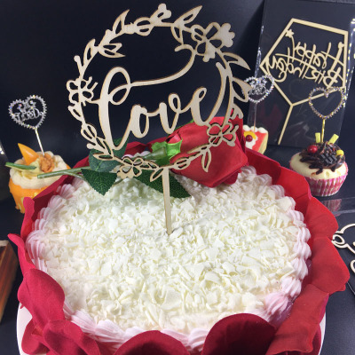 Wood Cake Insert Wedding Cake Insert Cake Mold Decorative Flag Cake Insert Row