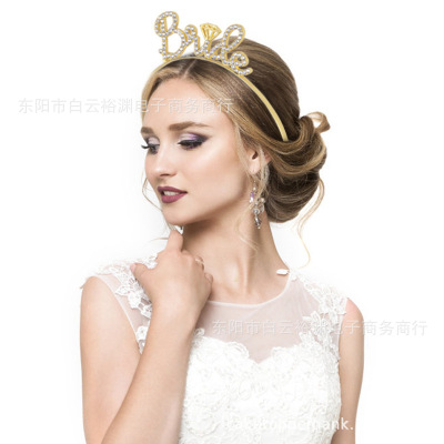 Alloy Dot Diamond Letter Hair Band EurAmerican Wedding Flower Child Crown