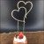 Alloy Cake Insert Pairs of Love Heart Cake Inserting Card Birthday Wedding Decoration with Rhinestone Love Heart Cake Plug-in