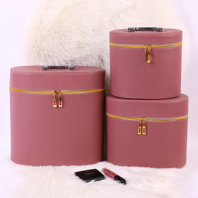 Korean-Style Cute Multi-Functional Zipper Cosmetic Bag with Mirror Women's Portable Storage Box Cosmetic Bag Toolbox