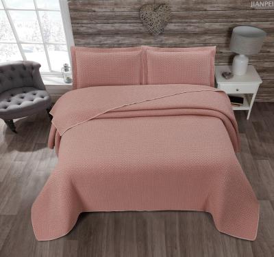 Pure color dyeing jacquard two side use bedding won't fade color no pilling 3 piece bedding thin customized bed cover