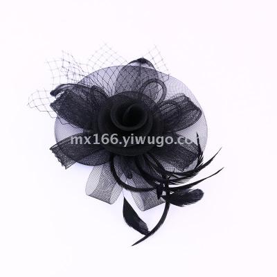 Debutante Gala Dinner Dress Cheongsam Accessories Republic of China Style Bride Vintage Mesh Bowler Hat Black Versions Mesh Billycock