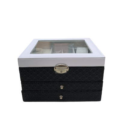 Three-layer drawer type storage box for Earrings and jewelry