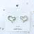 South Korea Dongdaemun Simple Sterling Silver Needle Rhinestone Hollow Small Love Heart Stud Earrings Internet Celebrity Girl Earrings Petite Earrings