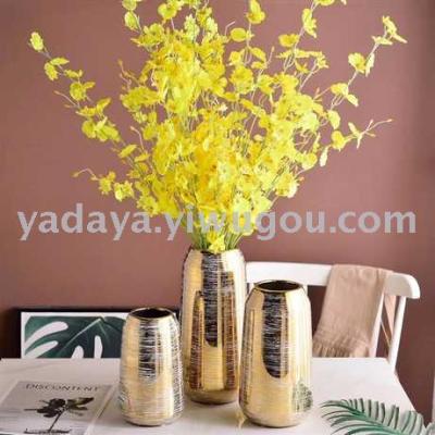 Ceramic vases gold and silver wire drawing decorations light luxury