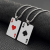 Hipster poker card A spade A pendant men's and women's fashion titanium steel necklace hip hop street pendant accessories