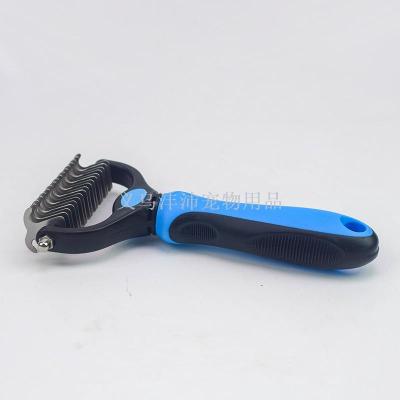  Dog cleaning grooming supplies pet open knot comb double-sided stainless steel to float hair open knot rake comb