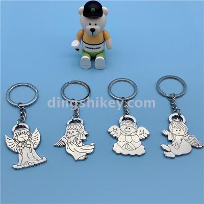 Guangdong Zinc Alloy Key Ring Metal Keychains Small Pendant Little Angel Single Brand Oil Key Chain