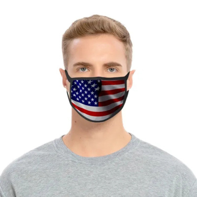 Map Processing American Flag Polyester Mask Fashion Dustproof Warm Custom Digital Printing Foreign Trade Cycling Mask