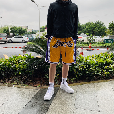 Lebron James lakers Green Army shorts Basketball Pants High Street Hip Hop Trend Casual Casual Five point man