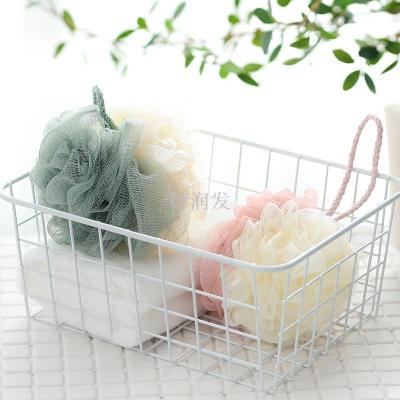 Simple Large Two-Color Loofah Household Color Matching Back Rubbing Bath Flower Mesh Sponge