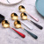 Wholesale Nordic style western - style food tableware round head 304 stainless steel spoon, household spoon, dessert spoon gold web celebrity spoon