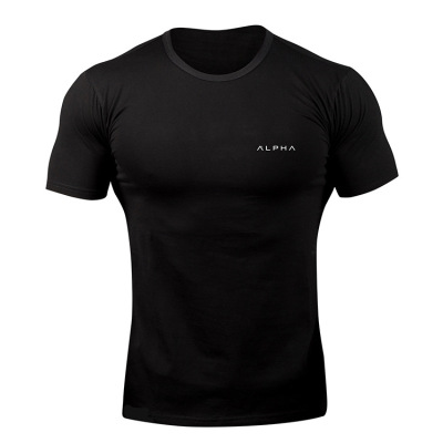 2018 Muscle Boy Sports Spring Fitness Stretch Pure Cotton Leisure Running machine Exercise T-shirt