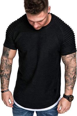 2019 New men's Casual Fashion Plain color T-shirt Casual sport short sleeve T-shirt for summer
