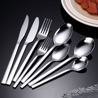 Wholesale hotel Western - style Portuguese tableware set Steak knife and fork stainless steel spoon, thick stirring spoon set of three