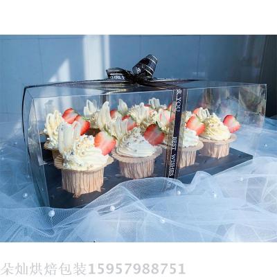 Cupcake box Cupcake box Paper Cup Transparent Plastic Dessert box Transparent Cake Box