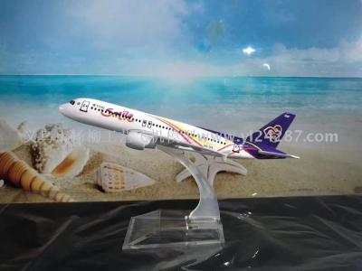 Aircraft Model (16cm Thai Airways Company A320 Smile Coating) Alloy Aircraft Model Simulation Aircraft Model