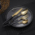 Knight 304 stainless steel knife, fork and spoon set of 4 pieces of Hotel supplies Gold Plated Nordic food steak knife, coffee spoon and fork