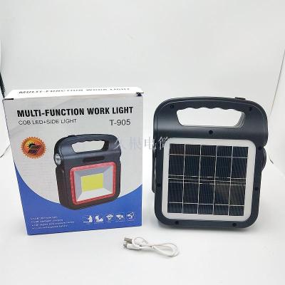 Long Root Flashlight T-905 home outdoor portable multi-functional hand lamp solar emergency lamp