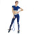 Web Celebrity 2020 Women's Outdoor exercise wear bright blue short top with Skintight pantsuit