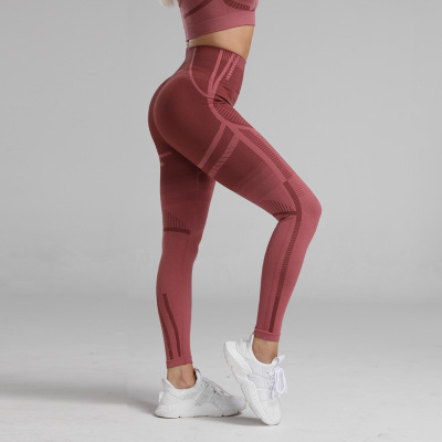 Cross-border Aliexpress Amazon Seamless Quick-dry High-waisted-hip Running Exercise Stretch Fitness Training Yoga Pants