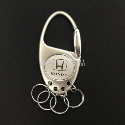 Metal Alloy Practical Keychain Four-Ring Keychain Premium Gifts Keychain Tourist Souvenir