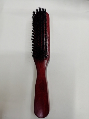 Brown Red Handle Comb, Pp Silk, White Bristle Mixed