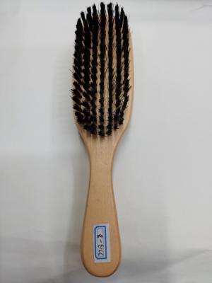 Double-Sided Handle Comb, Natural Handle, Pp Wire, Pig Bristle Mixed Two-Sided Brush