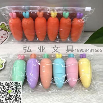 Creative new Macaron carrot shaped highlighter set color marker pen lovely gift Pen Hong Ya