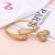 Both Ends of the Teardrop-Shaped Rhinestone wei xiang Hollow Elongated Narrow Copper Zirconium Simple Bracelet Ring Set Factory Direct Sales
