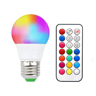 LED Intelligent Remote Control Bulb E27 Colorful Color Changing Light RGB Decorative Color Changing Colored Bulb