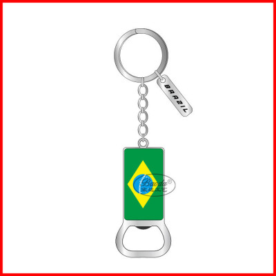 Brazilian National Flag hot Metal Advertising promotion Gift Key Chain Brazil Tourist Customised Logo