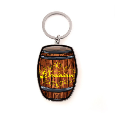The Dominican Metal Wine Barrel Key chain to the Dominican Tourist Developing Customizable LOGO