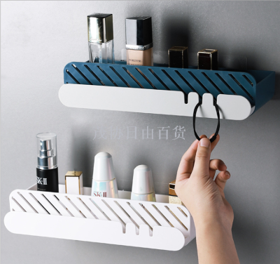 Non-punch plastic shelf bathroom simple wall-mounted storage shelf
