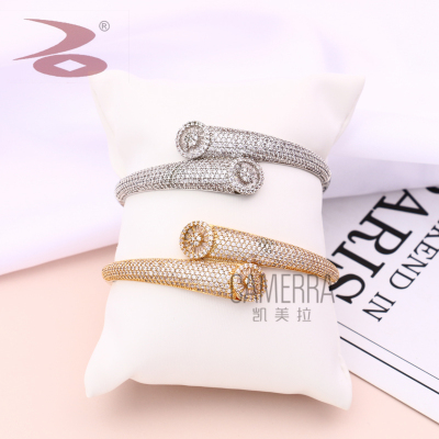 Goddess Temperament Niche Personality Micro Inlaid Zircon Temperament Bracelet Ring Classic High-Grade-Shaped Bracelet & Ring Set