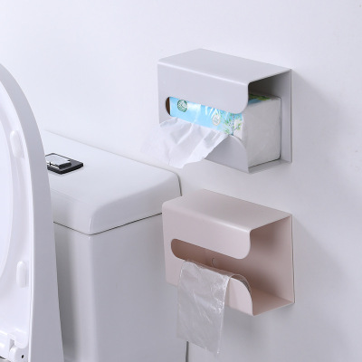 ABS No Trace Stickers Paper Extraction Box Wall-Mounted Tissue Holder Creative Simple Plastic Multifunctional Toilet Tissue Box