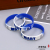 Blue and White Two-Color Silicone Lettering Couple DIY Bracelet Private Wristband Activity Rubber Wrist Band Sports Basketball Bracelet