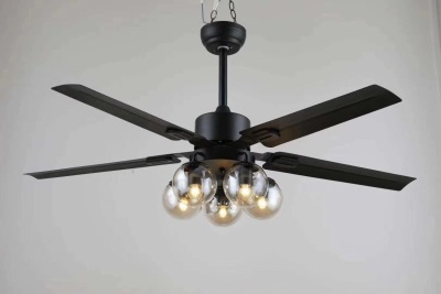 Nordic fan chandelier simple modern art creative personality living room dining room iron art postmodern invisible fan 