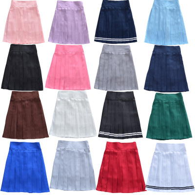 Spot Japanese pleated cos Macaron solid-color high-waisted skirt with Underpants Elasticated
