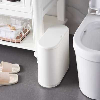 Large family bedroom kitchen Classification sandwiching living room bathroom with LID Creative Oval Pressing dustbin
