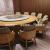 Electric marble rotary table round table in luxury box of new Chinese wood electric dining room at Resort hotel