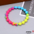Unique Gradient Two-Color Beads Particles Skewers Silicone Bracelet Basketball Sports Group Team Logo Bracelet