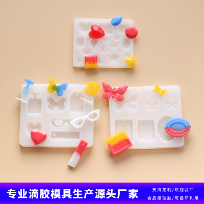 Complacent DIY glue mould 3 kinds of perfume butterfly diamond pendant silicone mould hand - made of mirror
