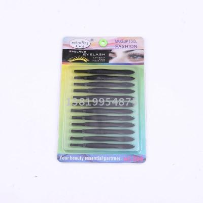 The manufacturer sells 12 PCS black suction card to install eyebrow clip beauty tools and supplies