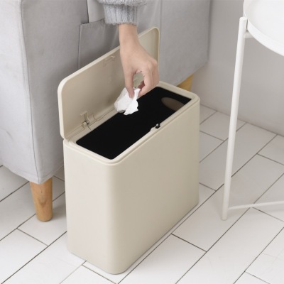 Kitchen Crepe, Living room, bathroom with LID, Creative Popup Lid, Square Press trash can