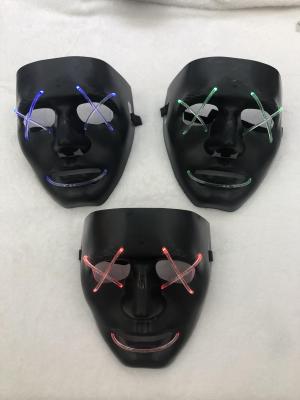 New Mixed Color Luminous Street Dance Pure Black Mask Party Ball Decoration Props Horror Scary Mask