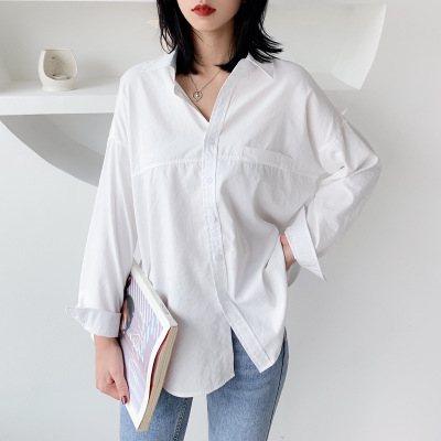 Ovan 5838 solidcolor shirt Woman 2020 Summer New Korean Women's loose longsleeve whole