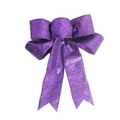 25CM full pink buttoned purple Christmas tree decoration pendant bow Christmas supplies manufacturer direct sale